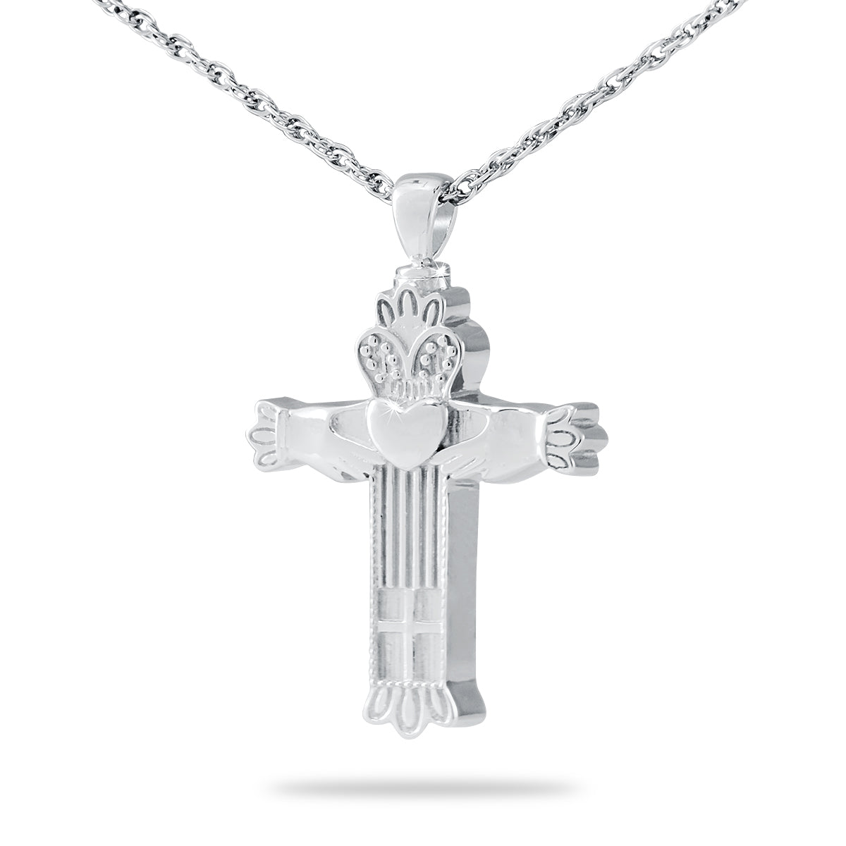 Steel Claddagh Cross Pendant Urn