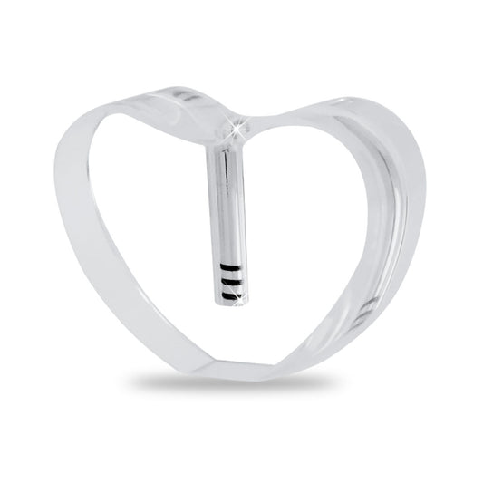 Glass Heart Silver Keepsake