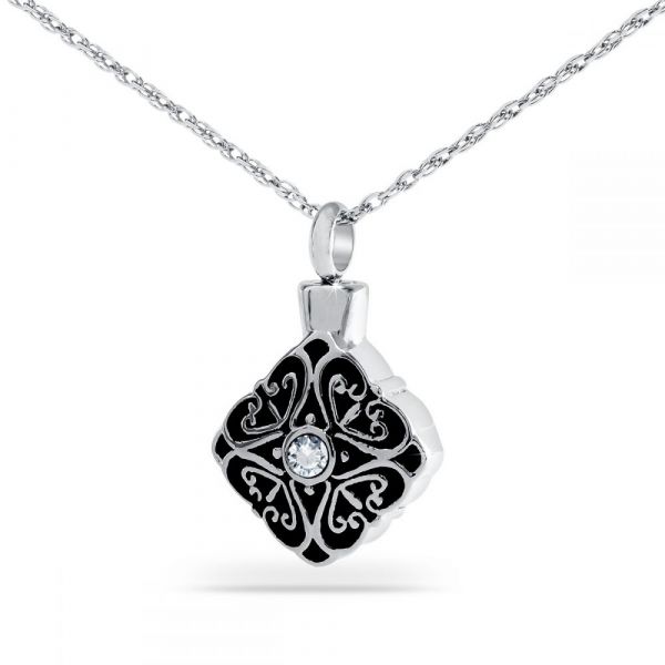 Detailed Crystal Silver Pendant